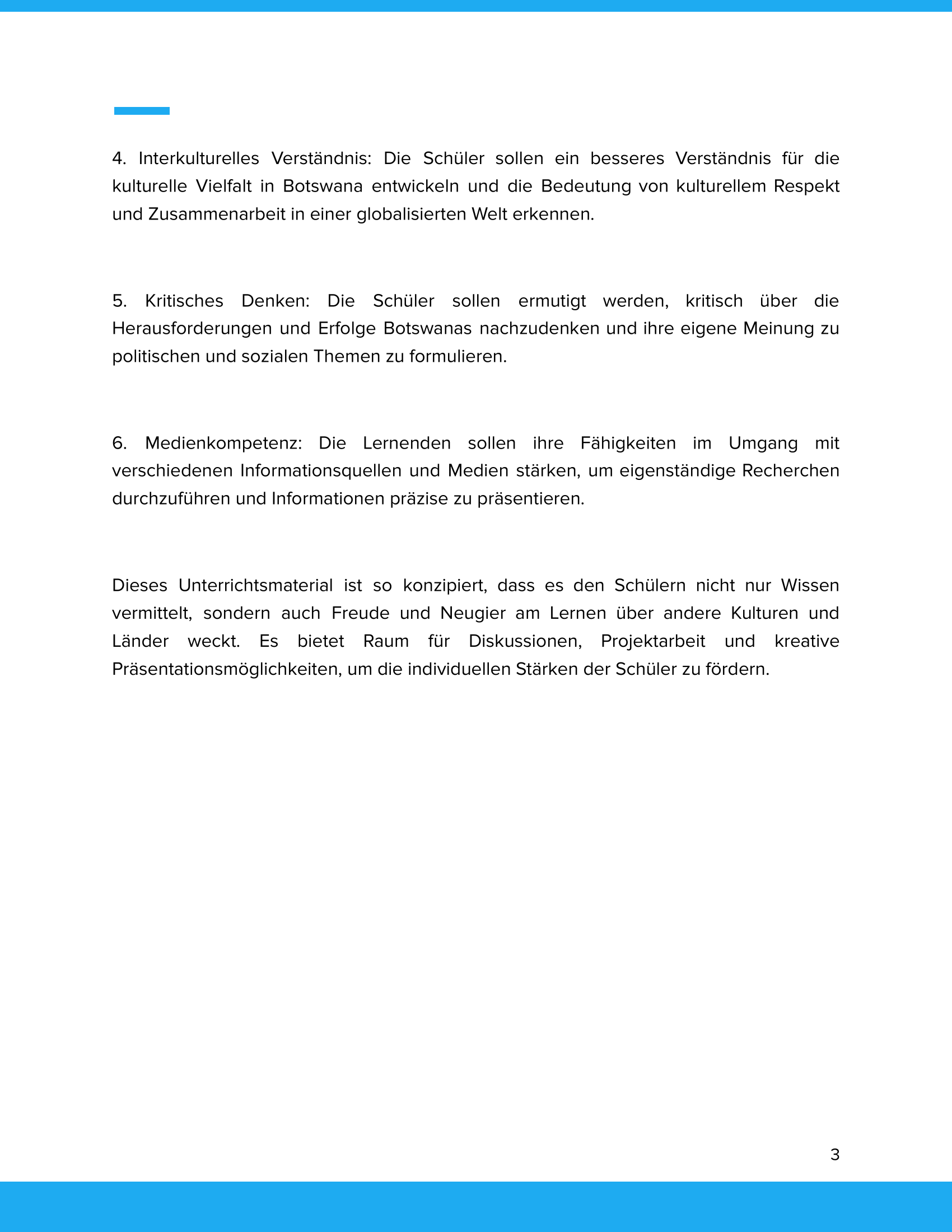 Botswana – Unterrichtsmaterial Geografie, Geschichte & Politik Sekundarstufe
