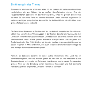 Botswana – Unterrichtsmaterial Geografie, Geschichte & Politik Sekundarstufe