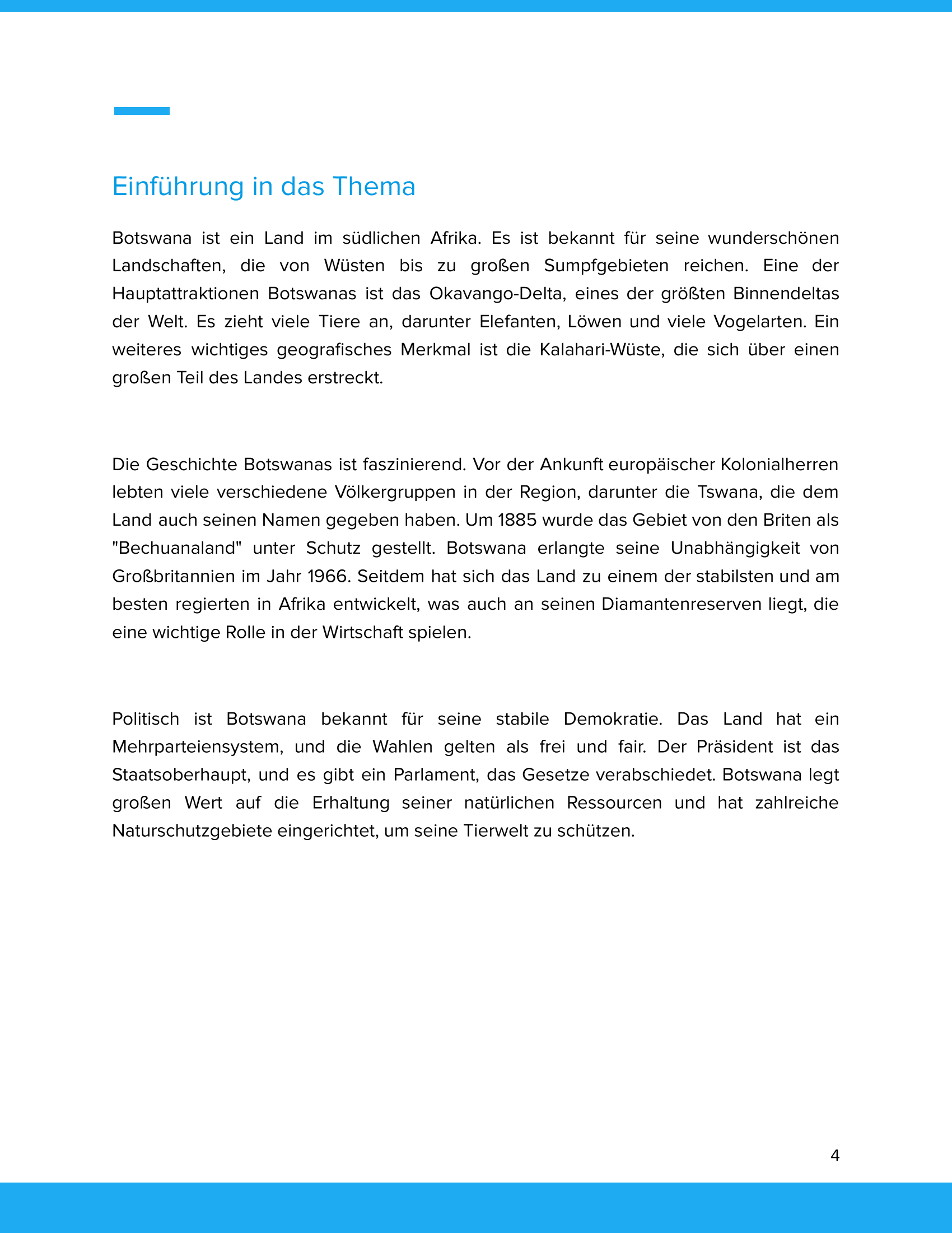 Botswana – Unterrichtsmaterial Geografie, Geschichte & Politik Sekundarstufe