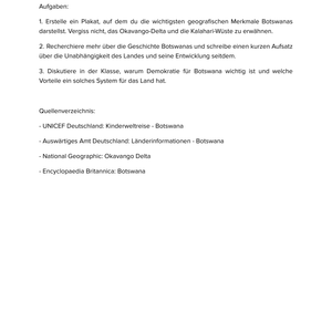 Botswana – Unterrichtsmaterial Geografie, Geschichte & Politik Sekundarstufe