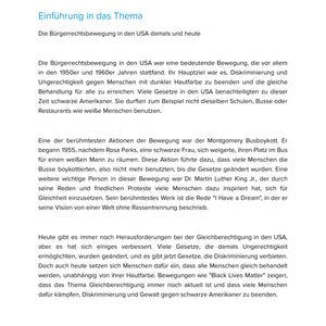 Sparpaket: Bürgerrechtsbewegung in den USA – damals & heute | Sek I