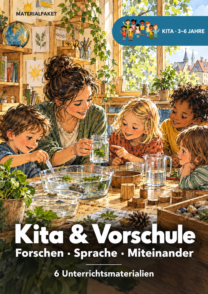 Titelbild zum Materialpaket Kita & Vorschule mit 6 Unterrichtsmaterialien für kita 3 bis 6 jahre