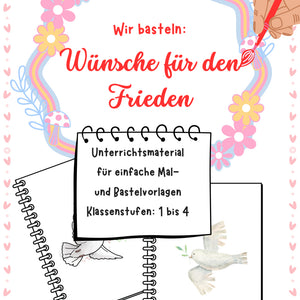 Wir basteln Wünsche für den Frieden – Vorlage für Klasse 1 bis 4