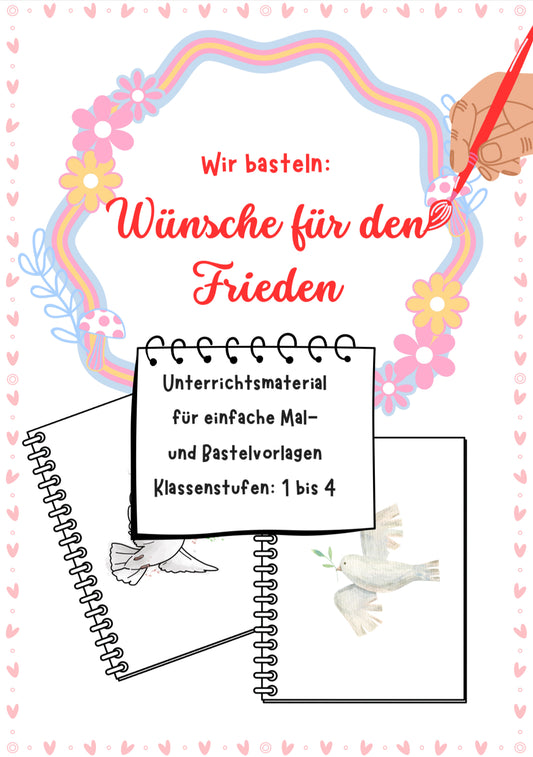 Wir basteln Wünsche für den Frieden – Vorlage für Klasse 1 bis 4