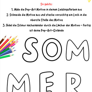 Wir basteln eine Pop-Art-Girlande – Vorlage für Klasse 1 bis 4