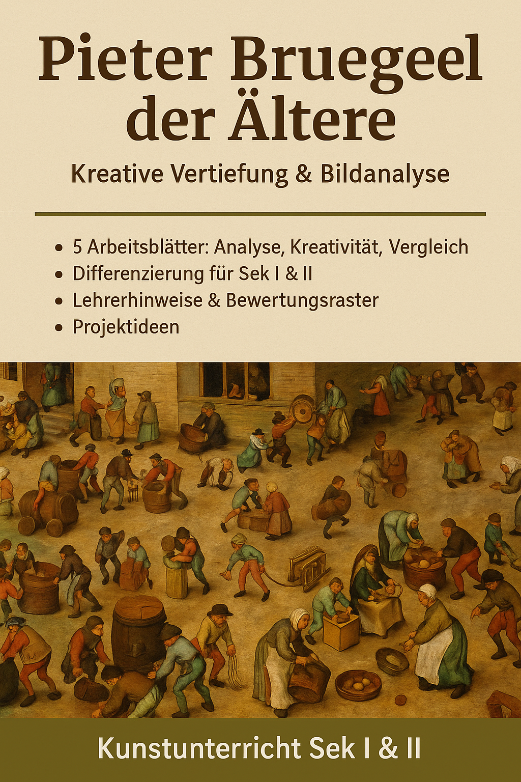 Sparpaket: Pieter Bruegel der Ältere – Komplette Unterrichtseinheit von Einstieg bis Vertiefung | Kunstunterricht Sek I & II