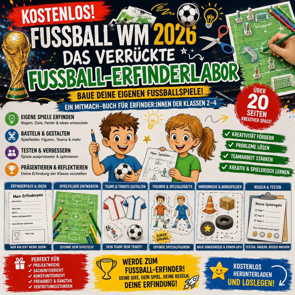 Fußballfest 2026 – Kostenloses Sparpaket mit 50+ Materialseiten | Grundschule