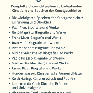Sparpaket: Kernlehrplan Kunst SEK I - Kunstgeschichte & Künstler – Von der Renaissance bis zur Moderne