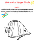 Wir malen lustige Fische – Malvorlage für die Grundschule Klasse 1–4