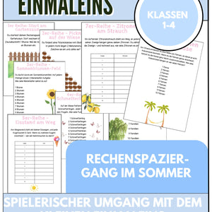 Rechenspaziergang im Sommer – Spielerisch das Einmaleins üben