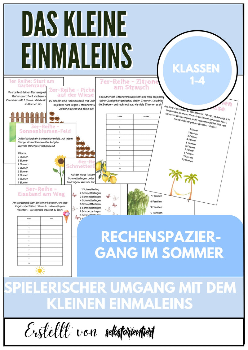 Rechenspaziergang im Sommer – Spielerisch das Einmaleins üben