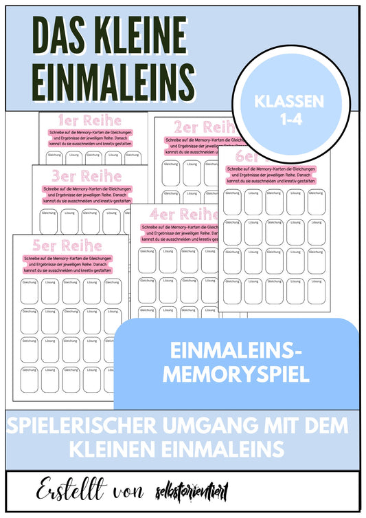 Einmaleins üben mit Merkspiel – Kreatives Lernspiel für die Grundschule