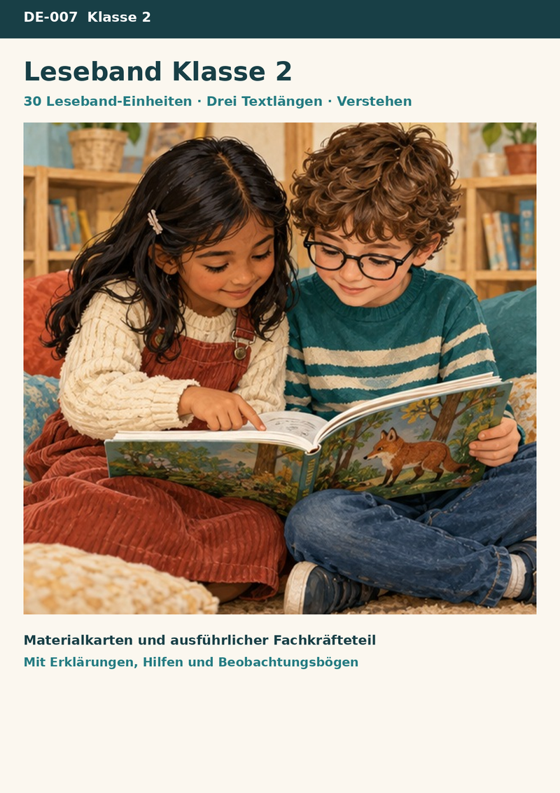 Leseband Klasse 2 – 30 Trainingseinheiten für flüssiges Lesen – Titelbild