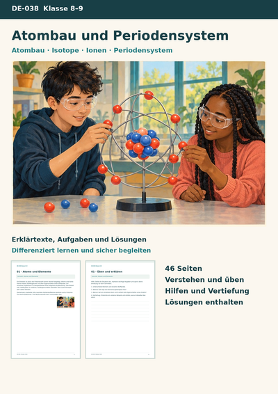 Atombau und Periodensystem – Kern und Hülle, Isotope, Ionen und das vereinfachte Schalenmodell | Chemie Klasse 8/9