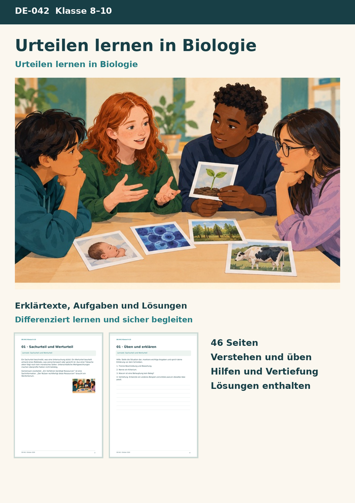 Urteilen lernen – Bewertungskompetenz mit Organspende, Gentechnik, Impfen und Tierversuchen – Titelbild