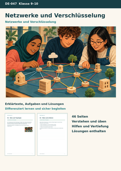 Netzwerke und Verschlüsselung – IP, DNS, Caesar, Vigenère und asymmetrische Verfahren verstehen | Informatik Klasse 9/10