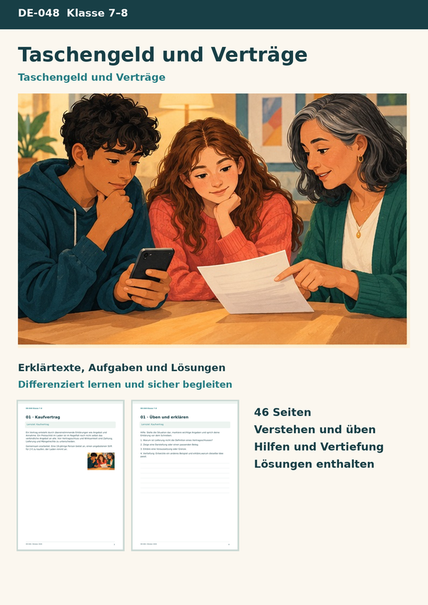 Sparpaket Finanz- und Verbraucherbildung: Taschengeld und Verträge, Zinsen und Schulden, Personal Finance auf Englisch – 3 Reihen