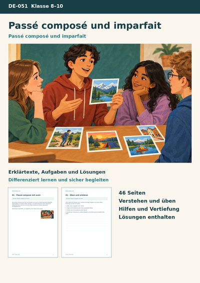 Passé composé und imparfait – sicher unterscheiden, begründen und erzählen mit Lösungen | Französisch Klasse 8–10