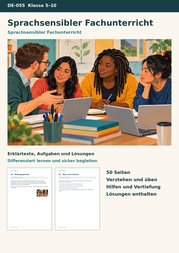Sprachsensibler Fachunterricht – Scaffolding-Werkzeugkasten mit Wortspeichern und Planungsvorlagen für alle Fächer | Fächerübergreifend Klasse 5–10