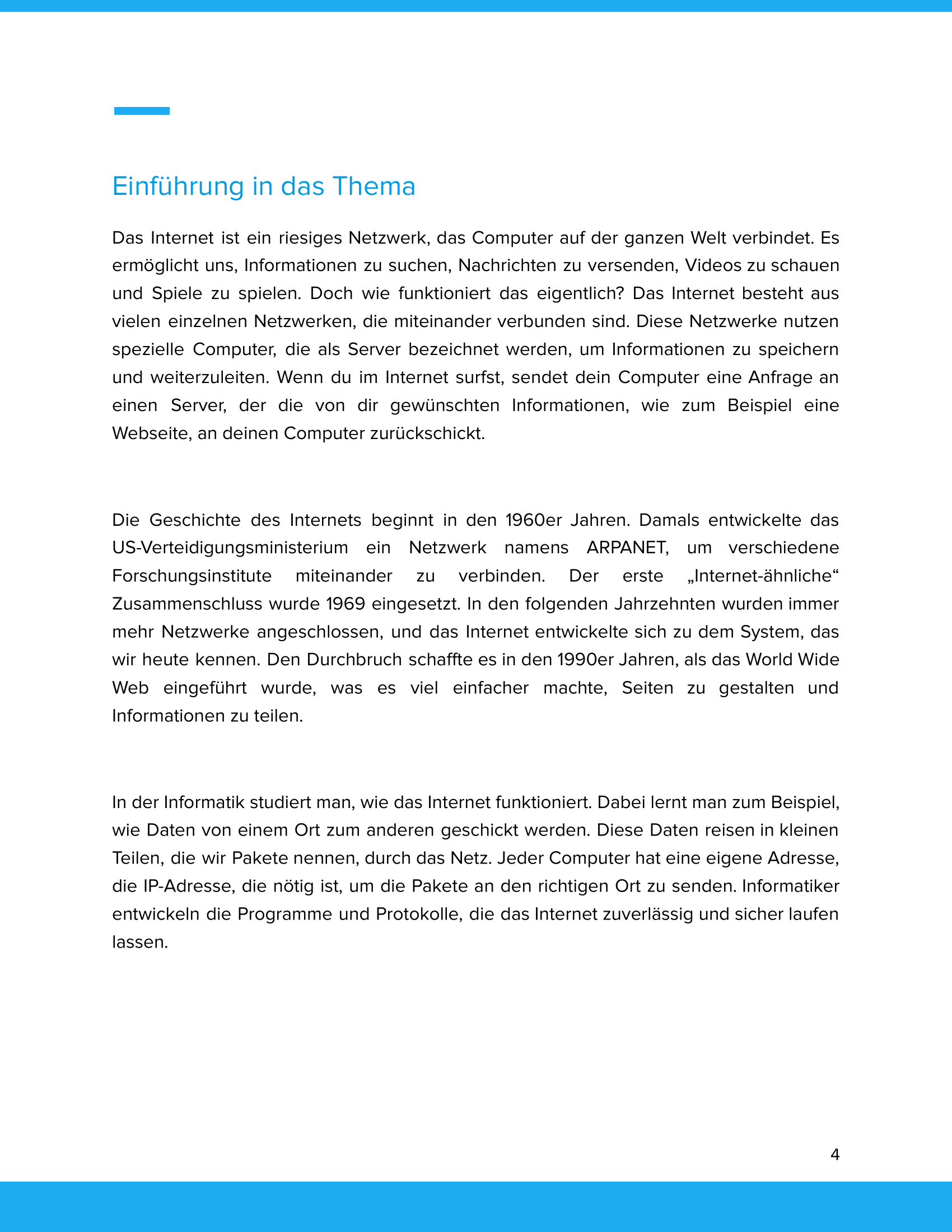 Unterrichtsmaterial „Das Internet – Funktionsweise & Geschichte“ (Sek I)