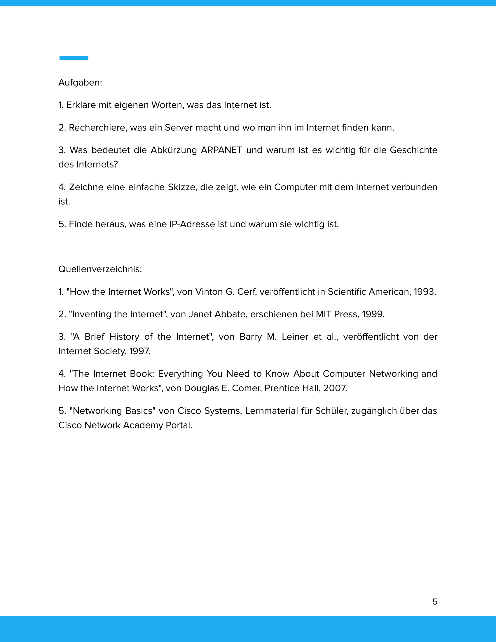 Unterrichtsmaterial „Das Internet – Funktionsweise & Geschichte“ (Sek I)