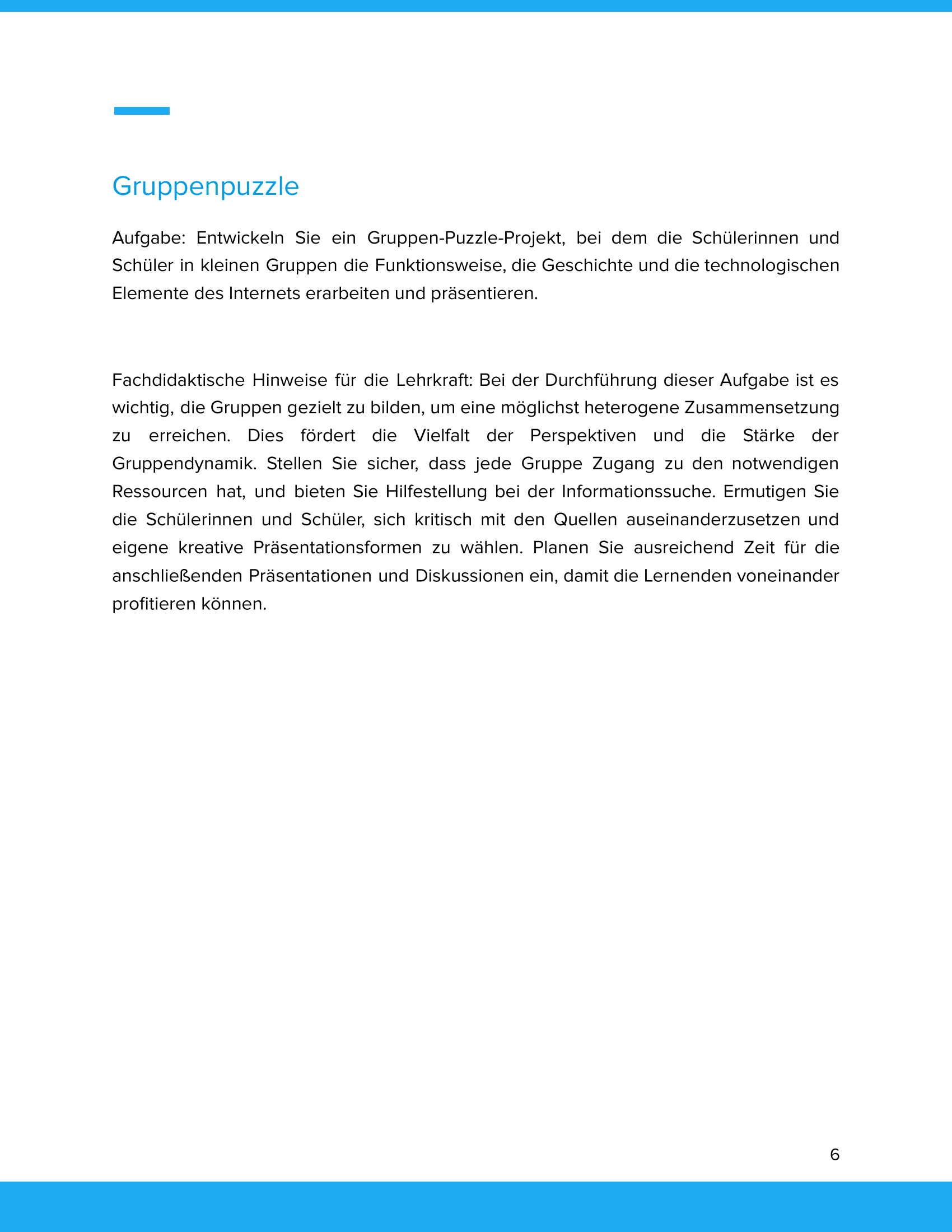 Unterrichtsmaterial „Das Internet – Funktionsweise & Geschichte“ (Sek I)
