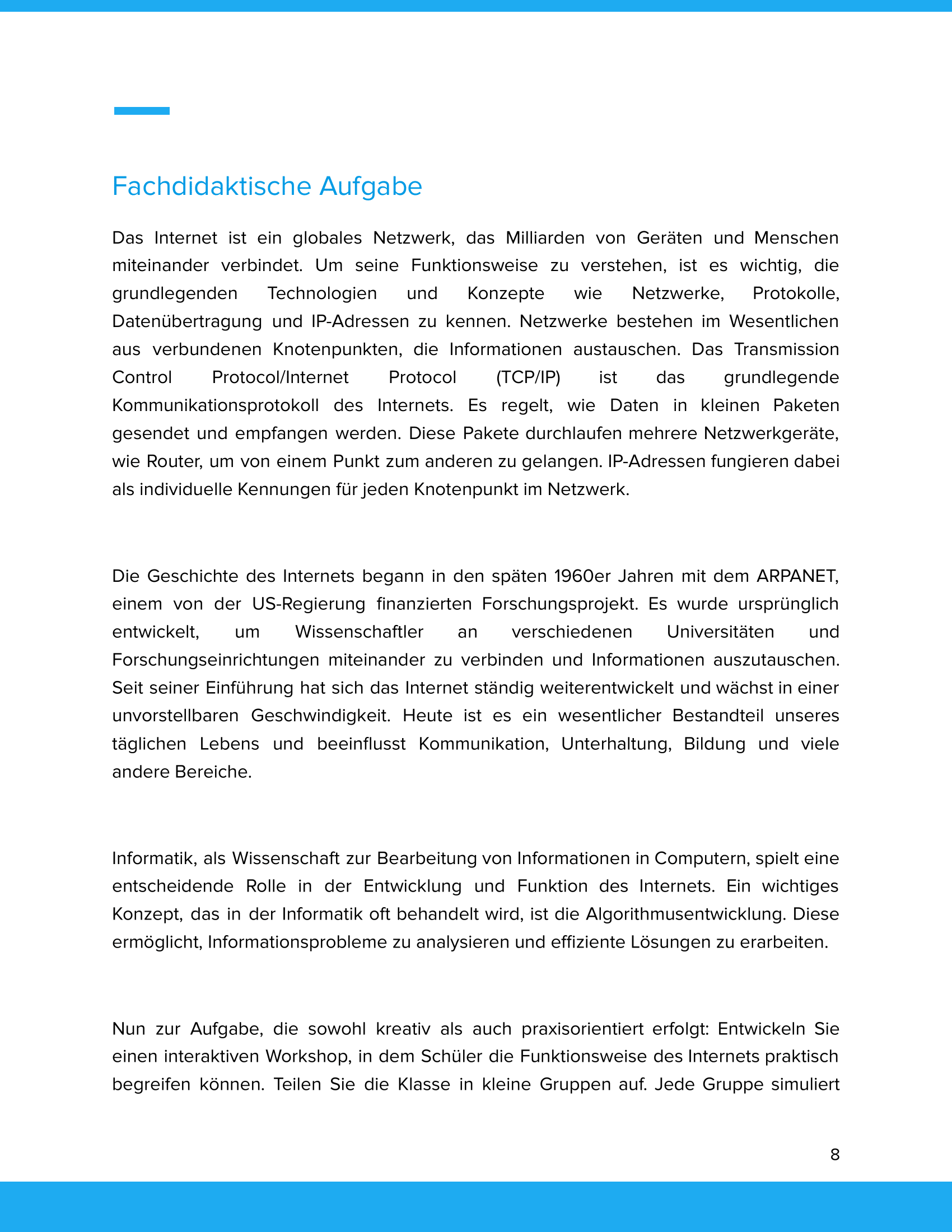 Unterrichtsmaterial „Das Internet – Funktionsweise & Geschichte“ (Sek I)