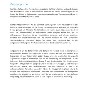 Der Konjunktiv I und II – Gebrauch in indirekter Rede und Irrealis – Unterrichtsmaterial Deutsch SEK I (Kopie)