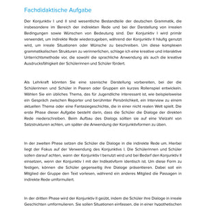 Der Konjunktiv I und II – Gebrauch in indirekter Rede und Irrealis – Unterrichtsmaterial Deutsch SEK I (Kopie)