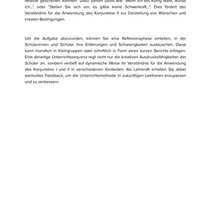 Der Konjunktiv I und II – Gebrauch in indirekter Rede und Irrealis – Unterrichtsmaterial Deutsch SEK I (Kopie)