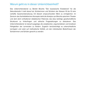 Der kaukasische Kreidekreis – Brechts episches Theater verstehen und interpretieren