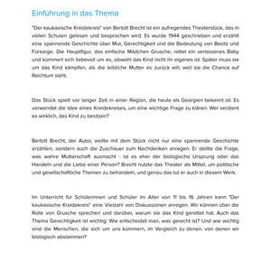 Der kaukasische Kreidekreis – Brechts episches Theater verstehen und interpretieren