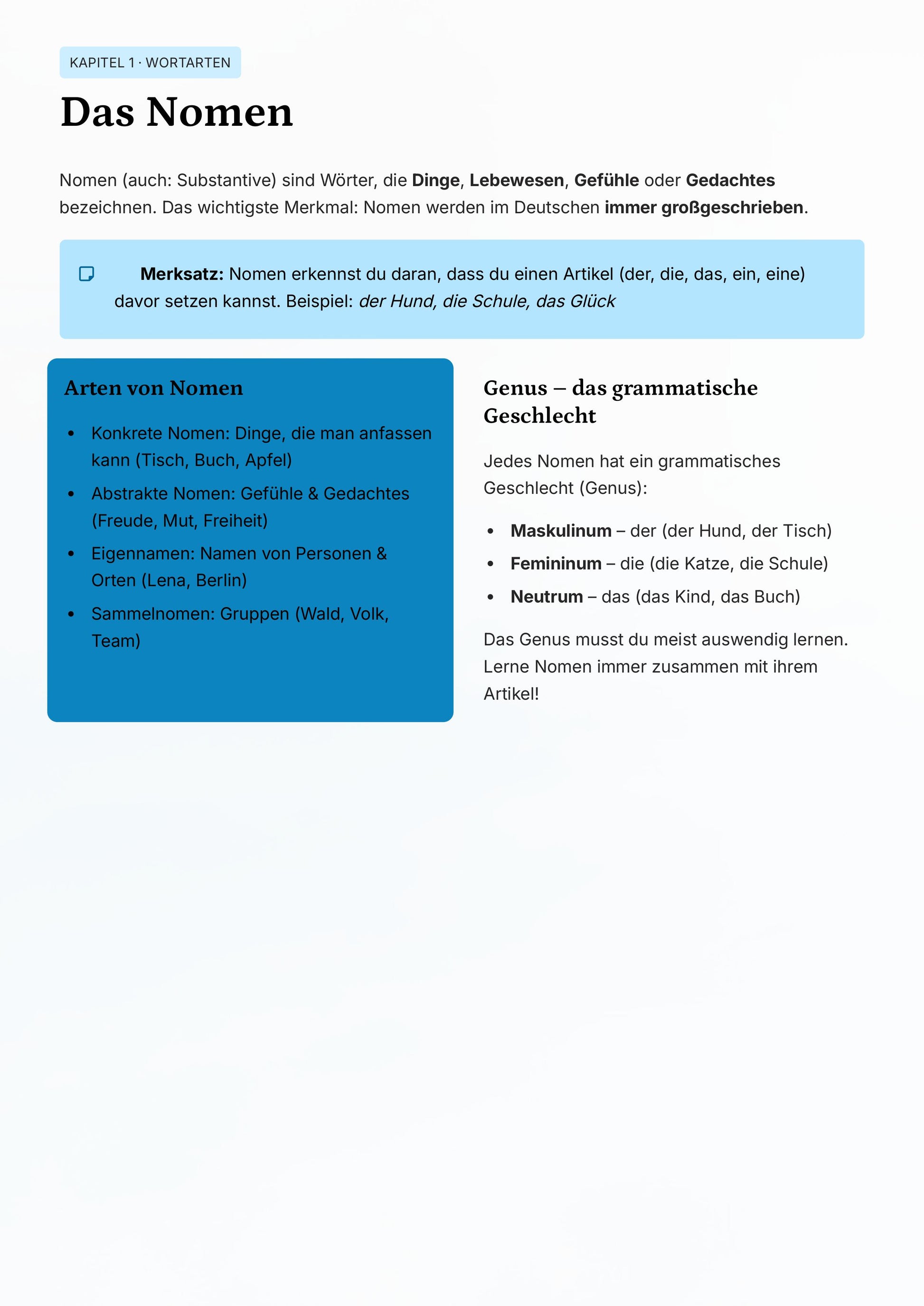 Deutsch Klasse 6 komplett wiederholen – Grammatik, Satzglieder & Rechtschreibung sicher beherrschen