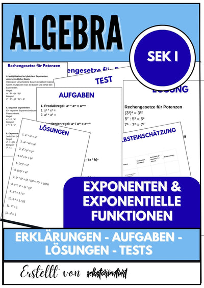 Exponenten und exponentielle Funktionen – Algebra Unterrichtsmaterial SEK I