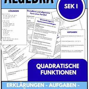 Quadratische Funktionen – Algebra SEK I