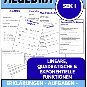 Lineare, quadratische und exponentielle Funktionen – Algebra SEK I