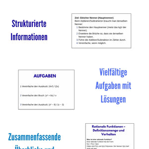 Rationale Ausdrücke und Funktionen – Algebra SEK I