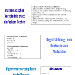Exponenten und exponentielle Funktionen – Algebra Unterrichtsmaterial SEK I