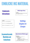 Schuljahresende Wiederholung – Algebra SEK I