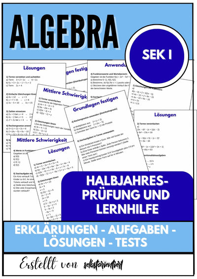 Halbjahresprüfung und Lernhilfe – Algebra SEK I