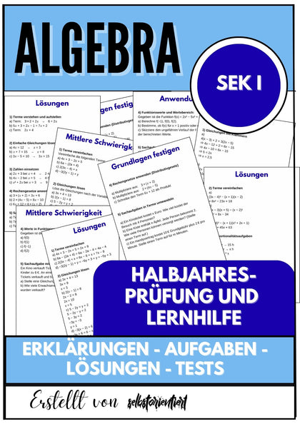 Halbjahresprüfung und Lernhilfe – Algebra SEK I
