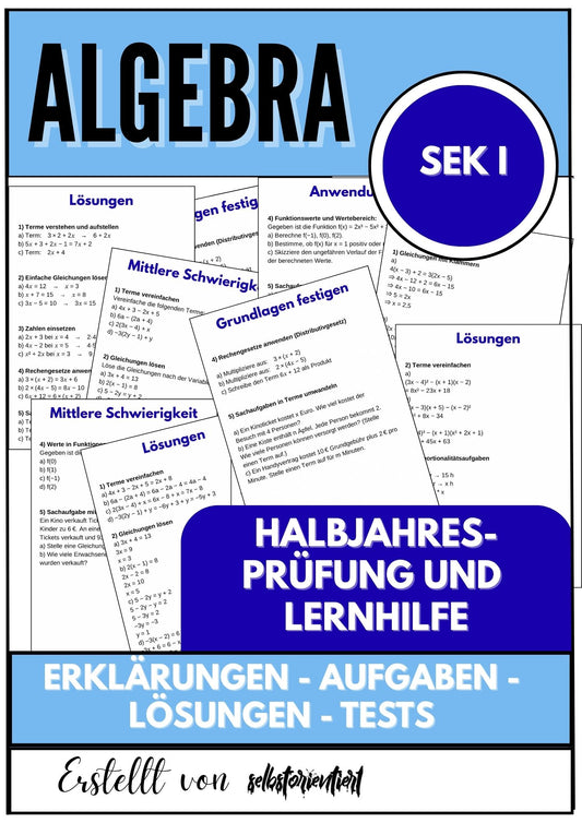 Halbjahresprüfung und Lernhilfe – Algebra SEK I