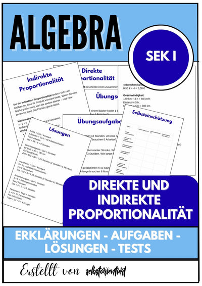 Direkte und indirekte Proportionalität – Algebra Unterrichtsmaterial SEK I