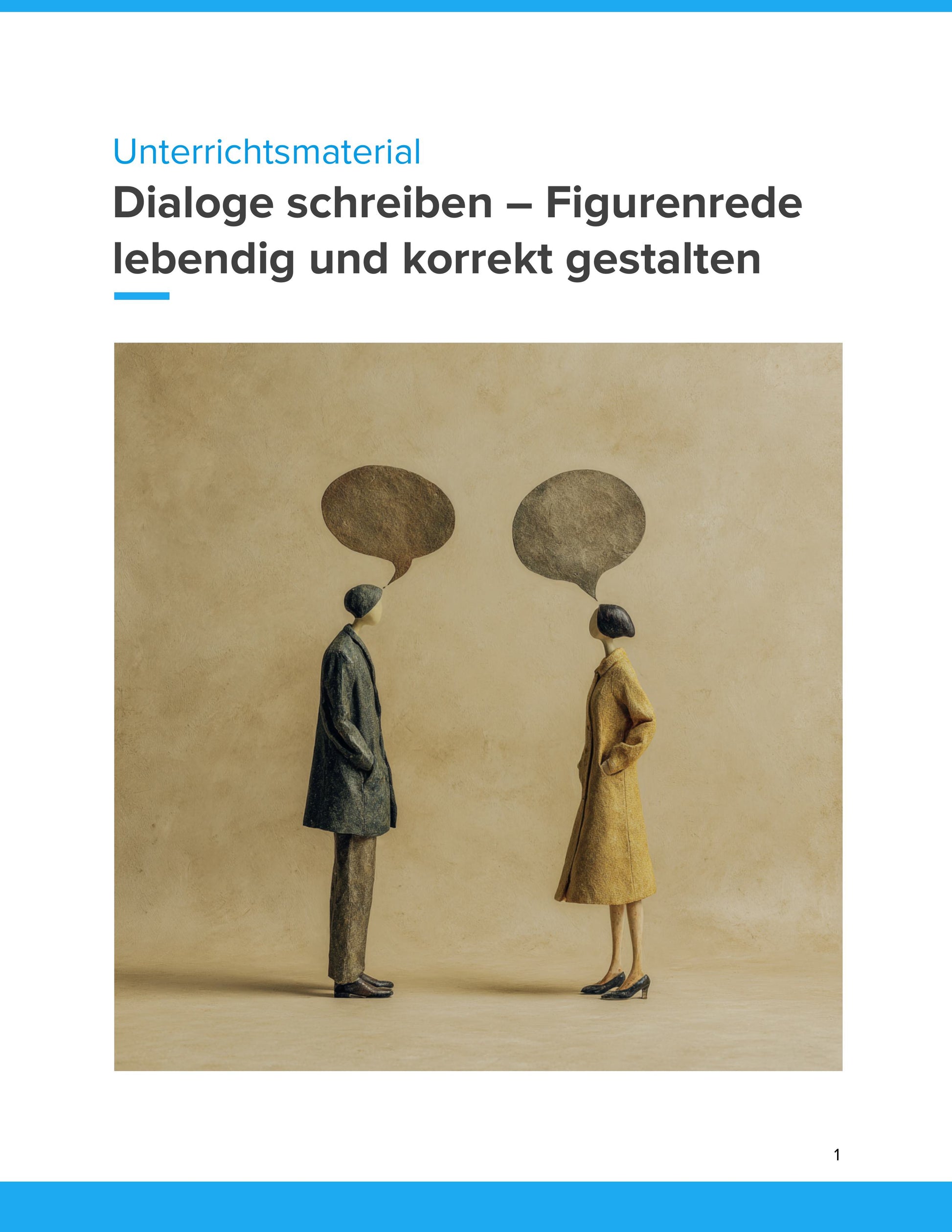 Dialoge schreiben: Figurenrede lebendig und korrekt gestalten – Unterrichtsmaterial Deutsch SEK I