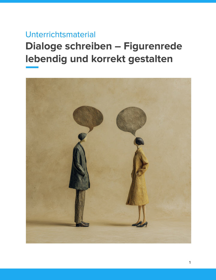 Dialoge schreiben: Figurenrede lebendig und korrekt gestalten – Unterrichtsmaterial Deutsch SEK I