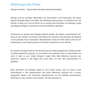 Dialoge schreiben: Figurenrede lebendig und korrekt gestalten – Unterrichtsmaterial Deutsch SEK I