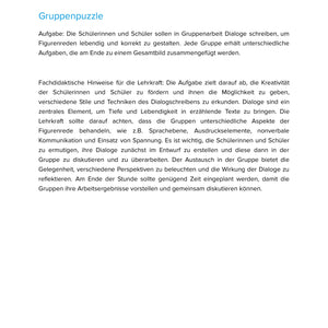 Dialoge schreiben: Figurenrede lebendig und korrekt gestalten – Unterrichtsmaterial Deutsch SEK I