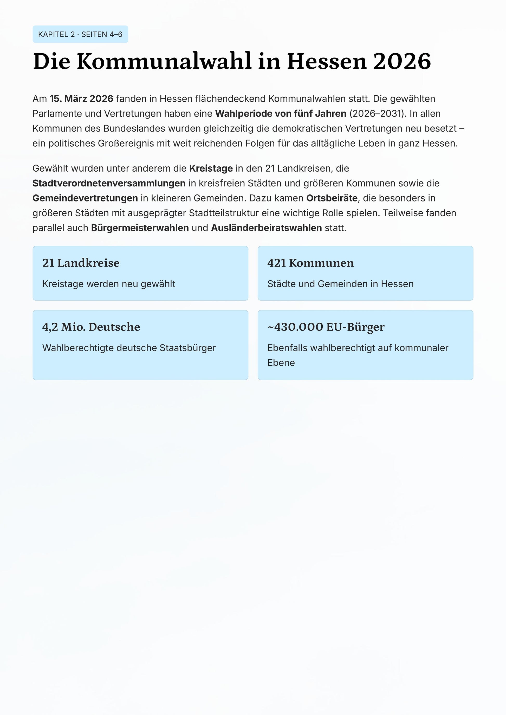 Kommunalwahl Hessen 2026 analysieren – Unterrichtsmaterial für den Politikunterricht