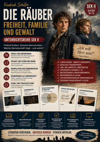 Die Räuber: Freiheit, Familie und Selbstinszenierung – Unterrichtsreihe Deutsch Sek II