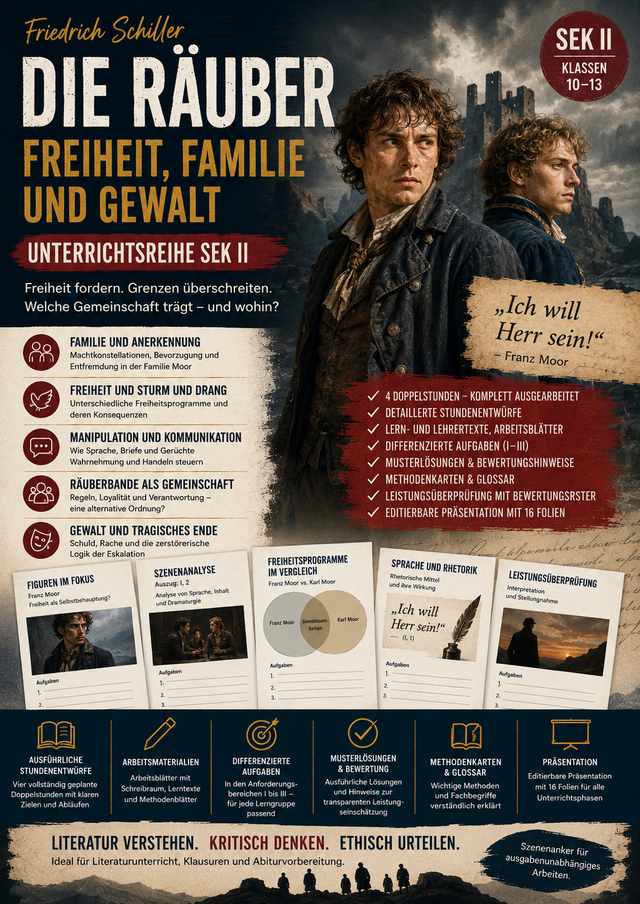 Die Räuber: Freiheit, Familie und Selbstinszenierung – Unterrichtsreihe Deutsch Sek II